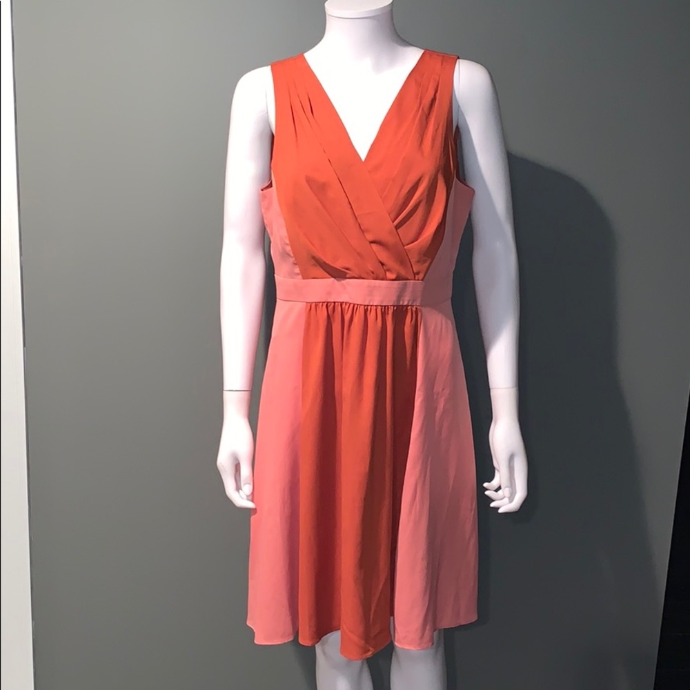 ELLE WOMANS orange silk dress SZ.12